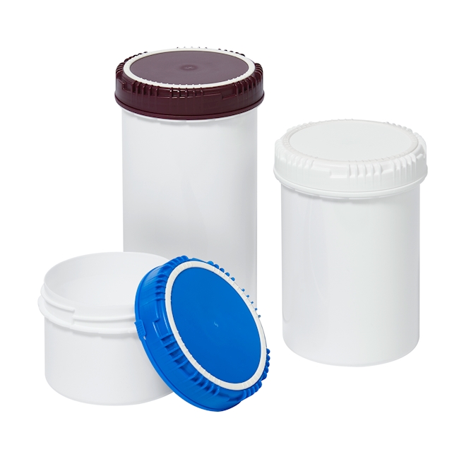 Packo Jar with gasket 500ml, PE-HD, blue lid